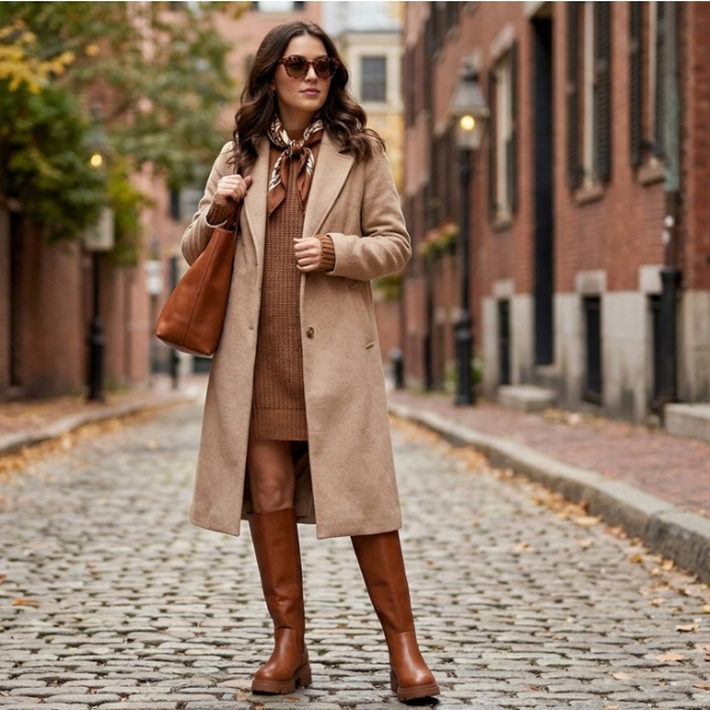 Škornji z debelejšim podplatom  kamelji barvi: 38