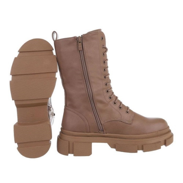 Modni gležnarji z debelejšim podplatom v barvi kaki: 36, 37, 38