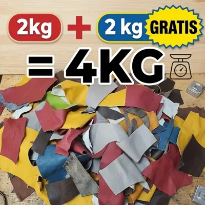 Ostanki naravnega usnja VEČBARVNI paket: 2kg + 2kg GRATIS = 4kg