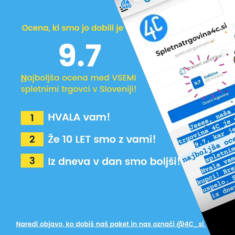 Ocena kupcev 9,7 (2021)