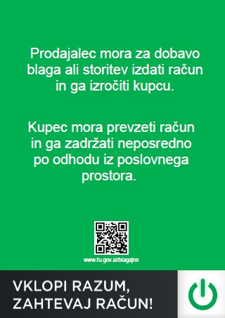 Prodajalec mora izdati račun, kupec ga mora prevzeti in zadržati